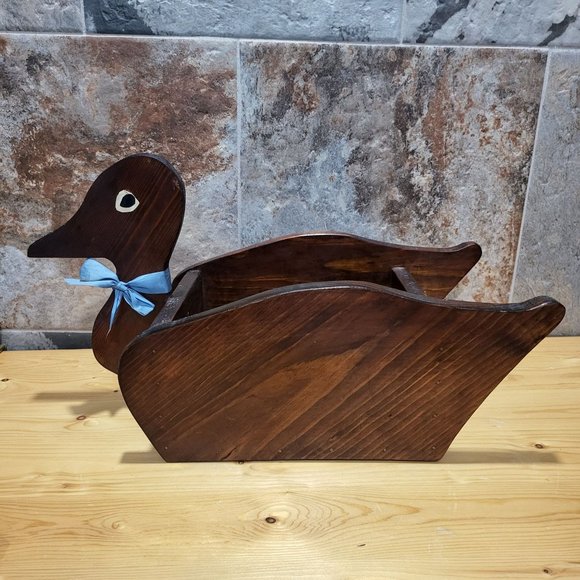 VTG Handcraft Wooden Box Duck Planter Farmhouse Decor - Picture 1 of 15